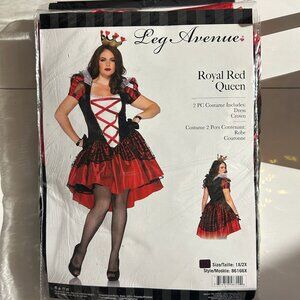 Women's Plus-Size 2 Piece Royal Red Queen Costume